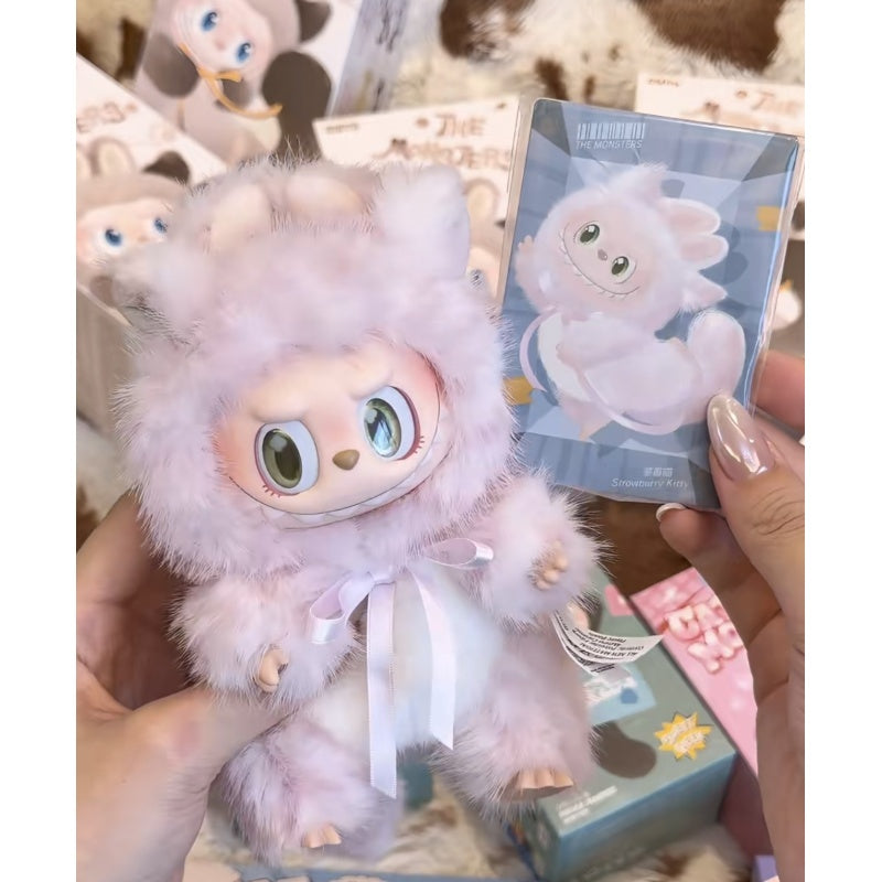 Labubu The Monsters Cat Mode On Vinyl Plush Pendant Blind Box Series: Strawberry Kitty (Confirmed Style)