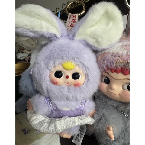 Baby Three Rabbit Miniature Bunny Plush Pendant Series Purple Taro Bunny