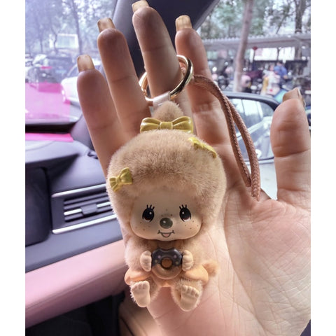 Monchhichi Mon Mon Farm Classic Coffee Plush Pendant Blind Box Series: Orange Sweety (Confirmed Style)