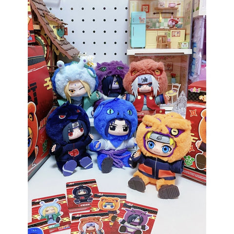 Naruto Shippuden Cute Beast Sitting Party Plush Doll Blind Box Series: Whole Set (Opened Box)