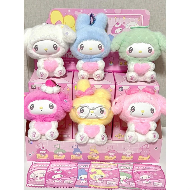 My Melody 50th Anniversary Milk Candy Plush Dolls Series Whole Set Opened