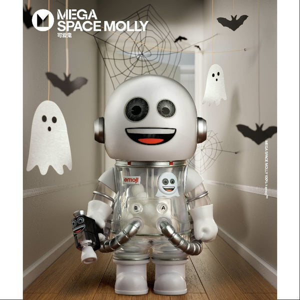 MEGA SPACE MOLLY 100% X emoji Series CAUTION THE GHOST IS