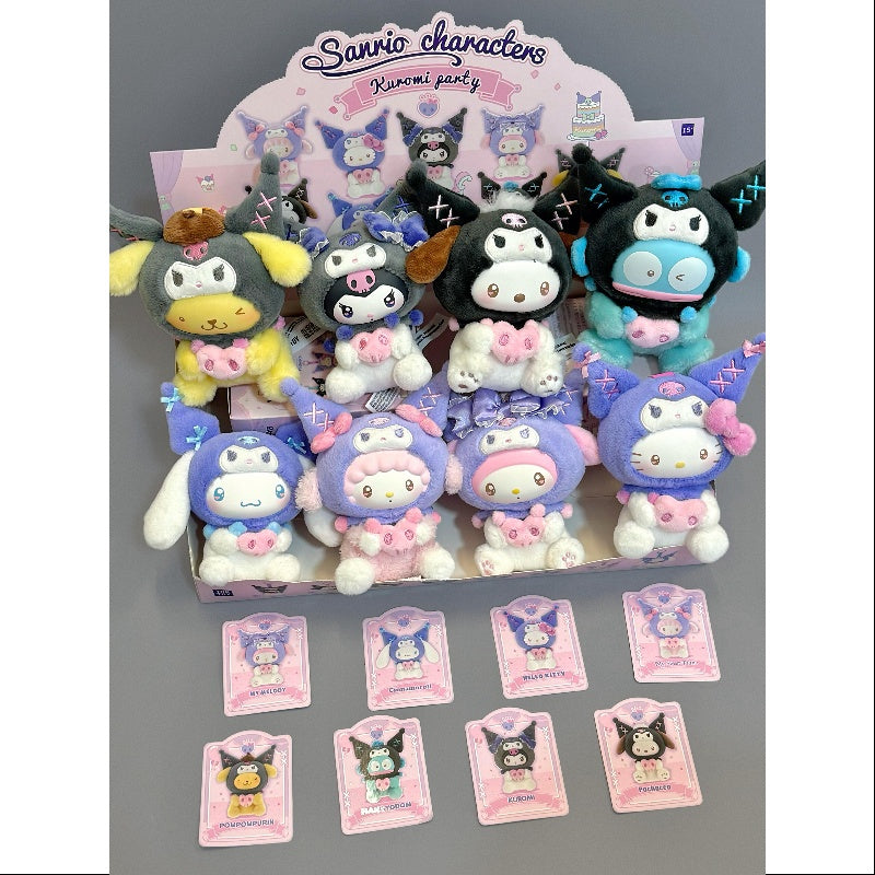 Sanrio Characters Kuromi Party Plush Pendant Series Whole Set Opened