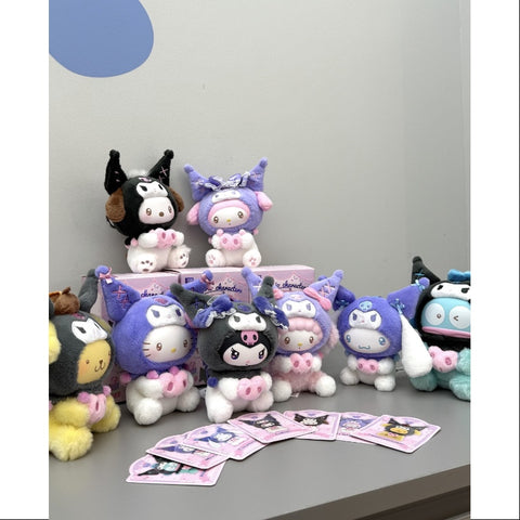 Sanrio Characters Kuromi Party Plush Pendant Series Whole Set Opened
