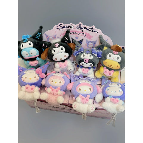 Sanrio Characters Kuromi Party Plush Pendant Series Whole Set Opened
