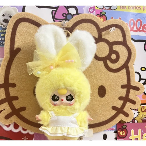 Baby Three Rabbit Miniature Bunny Plush Pendant Series Light Yellow Bunny