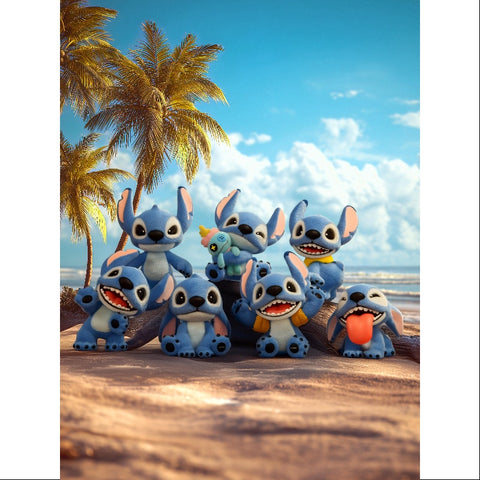 Disney Stitch Fluffy Adventure Series Whole Set Brand New With Plastic