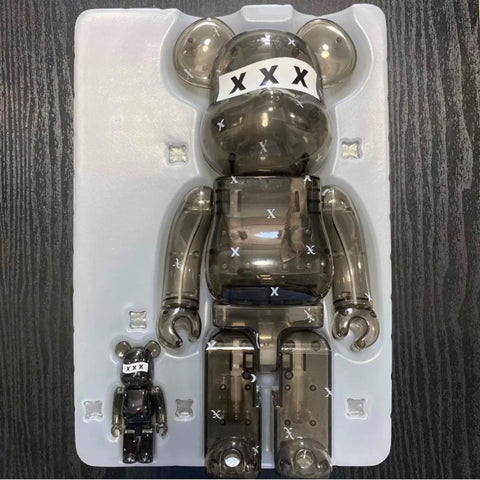 Bearbrick God Selection Xxx Black Clear 100% 400% Be@rbrick