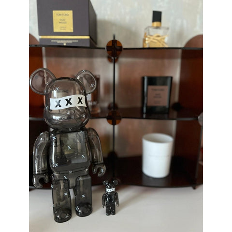 Bearbrick God Selection Xxx Black Clear 100% 400% Be@rbrick