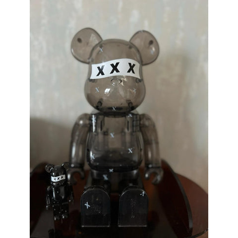 Bearbrick God Selection Xxx Black Clear 100% 400% Be@rbrick