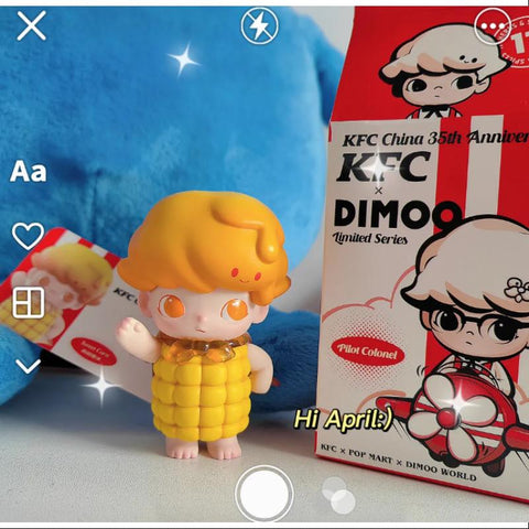 DIMOO Pop Mart DIMOO KFC China 35th Anniversary BUCKET Series Sweet Corn